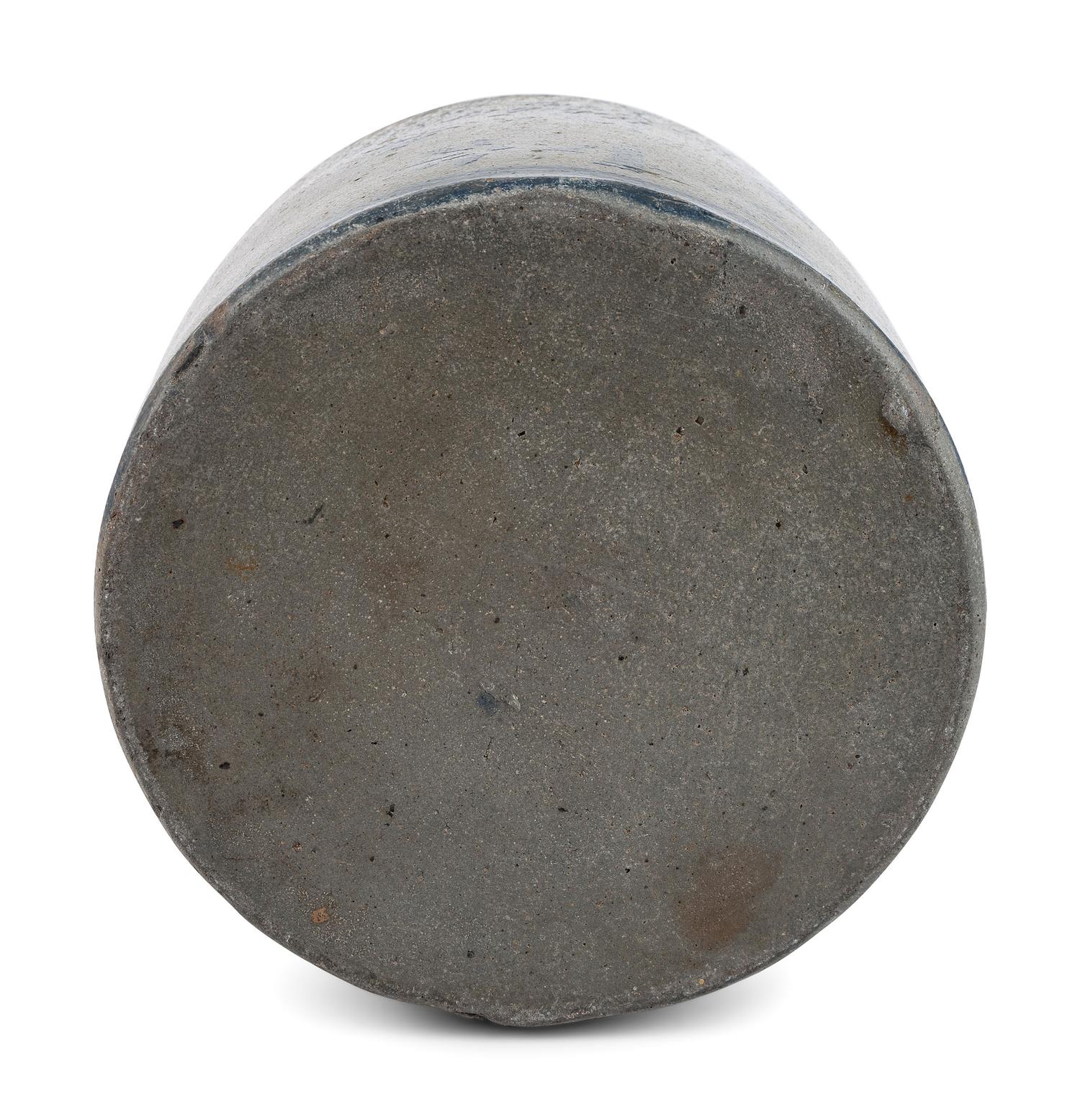 A Pennsylvania Cobalt-Stenciled Four-Gallon Stoneware Crock