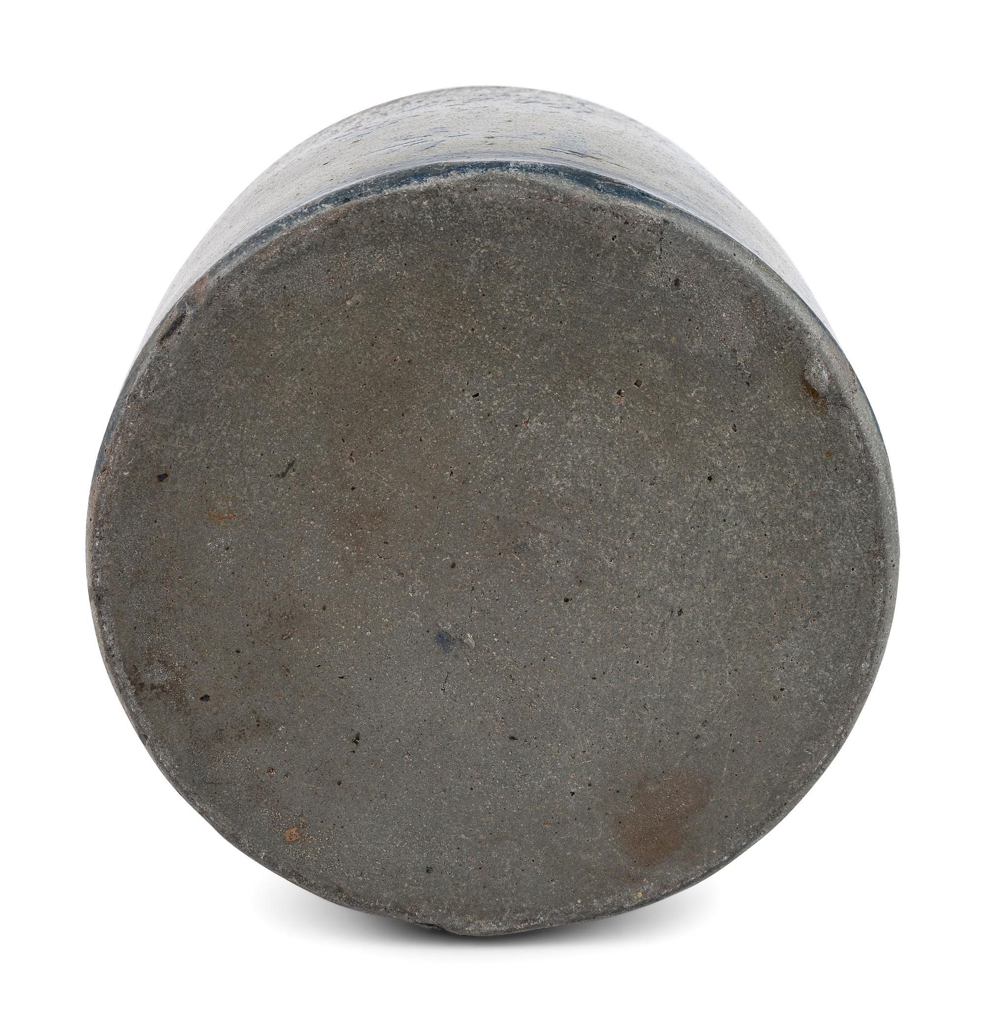 A Pennsylvania Cobalt-Stenciled Four-Gallon Stoneware Crock