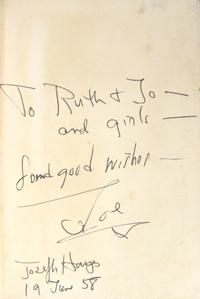 HAYES, Joseph (1918-2006). A group of 3 inscribed titles, comprising: