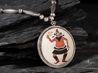 Reversible Silver and Mosaic Inlay Necklace, with a Mudhead and Koshare