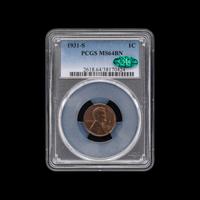 A 1931-S Lincoln 1c Coin [PCGS MS64 BN; CAC Green Sticker]
