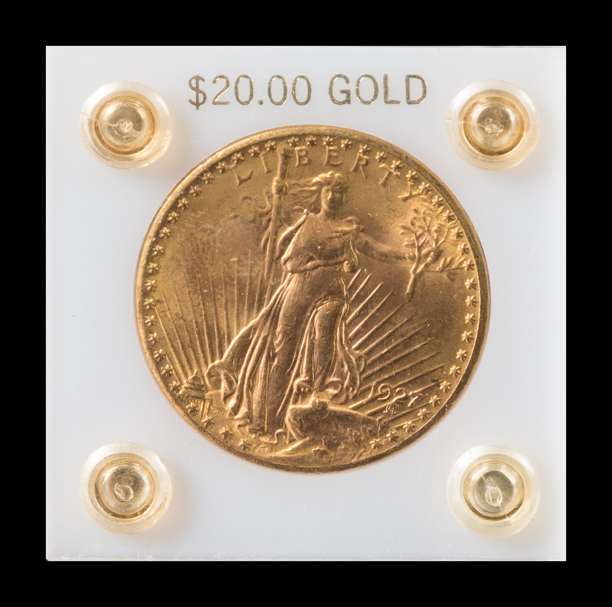 A United States 1927 Saint Gaudens $20 Gold Coin