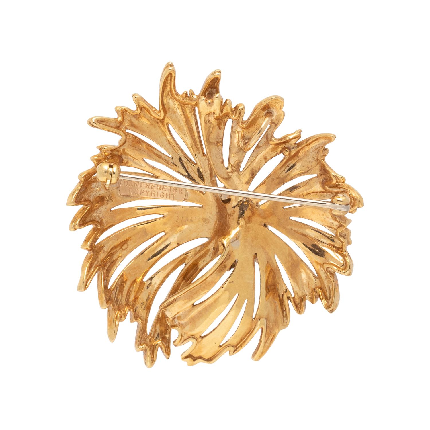 DAN FRERE, DIAMOND AND YELLOW GOLD PENDANT/BROOCH