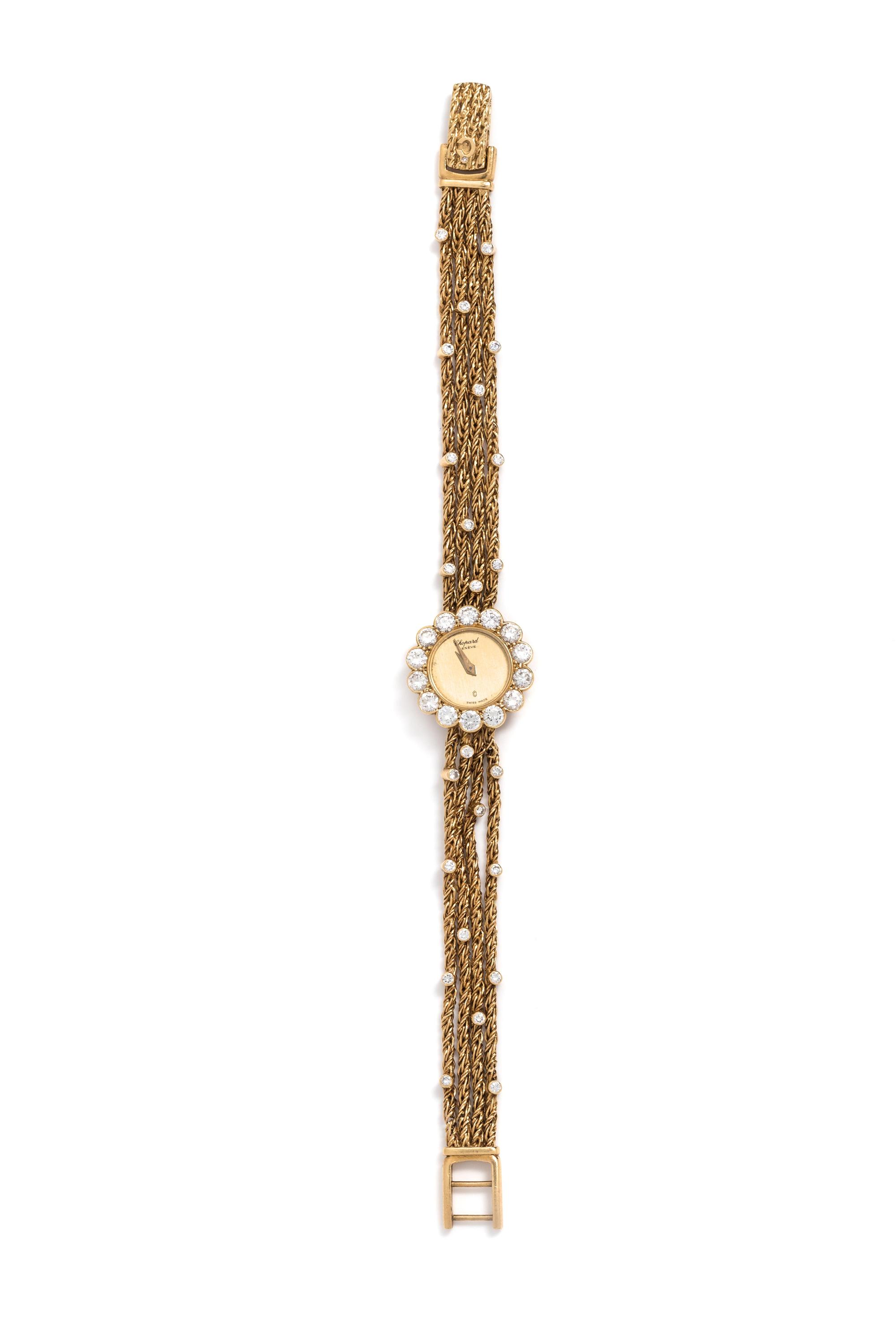 CHOPARD, 18K YELLOW GOLD AND DIAMOND WRISTWATCH