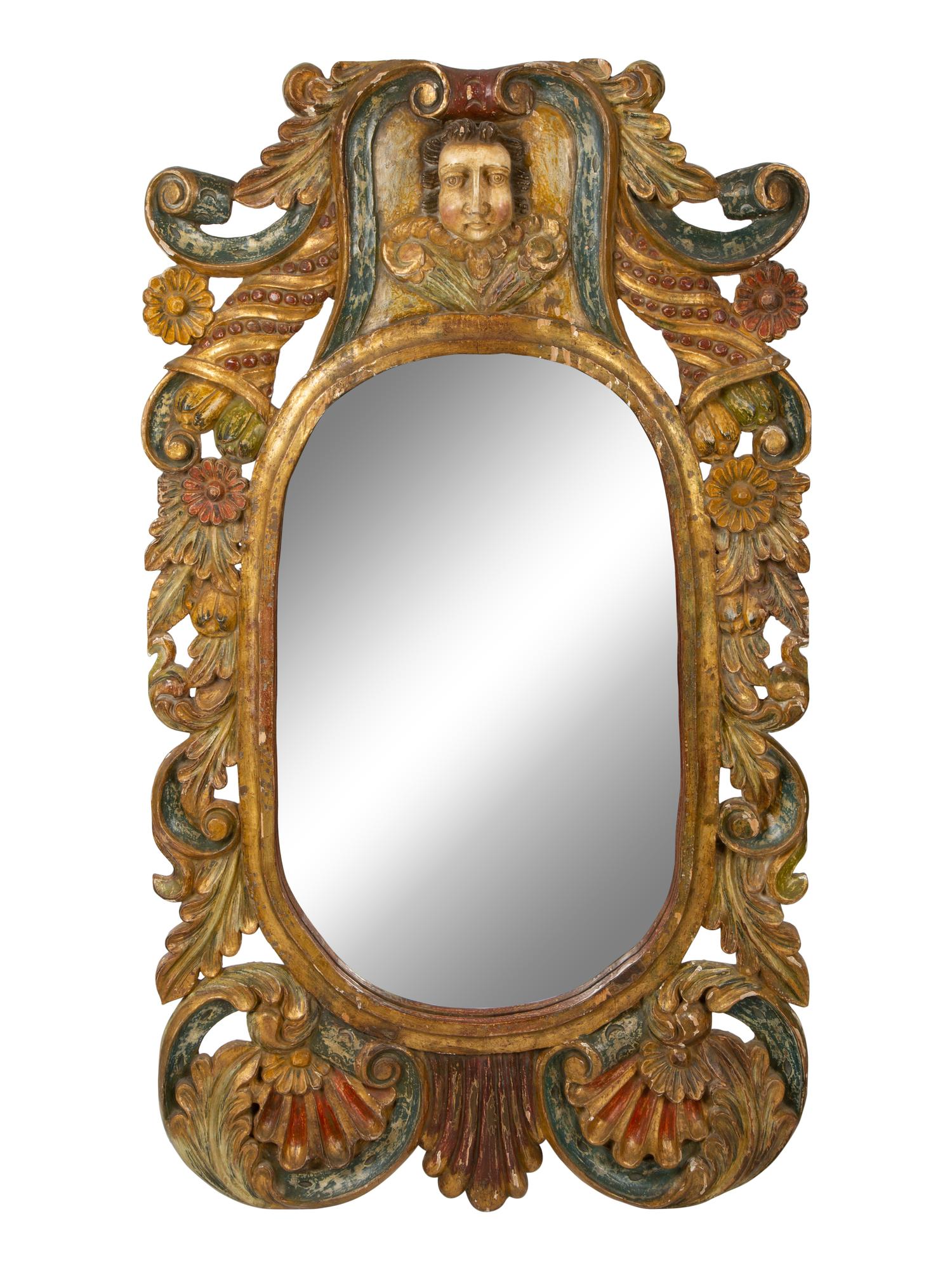 An Italian Baroque Style Painted Mirror — 19TH CENTURY