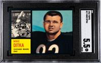 A 1962 Topps Mike Ditka Rookie Football Card No. 17 (SGC 5.5 EX+)