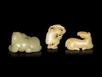 Three Chinese Jade Figures of Animals