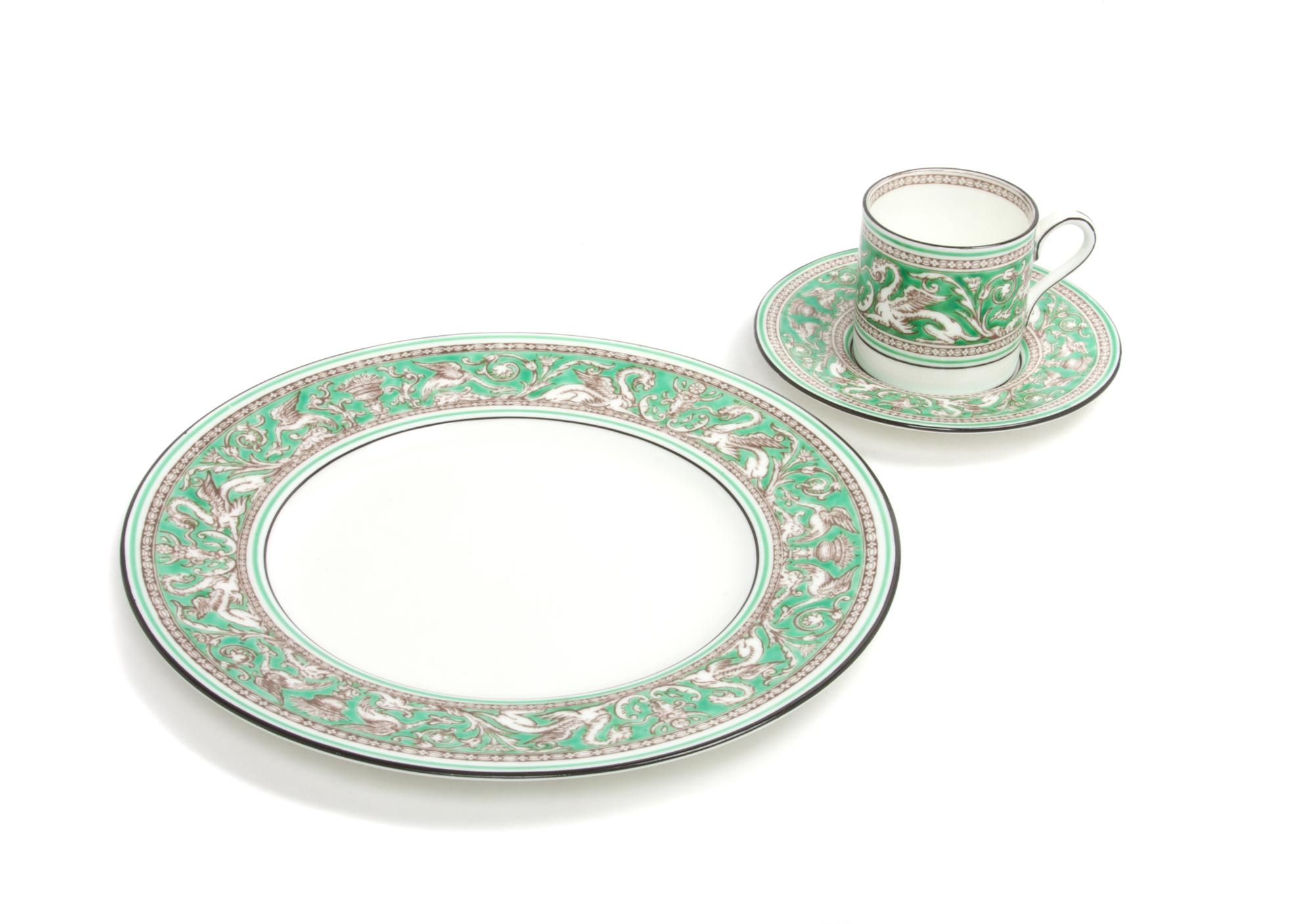 A Wedgwood Porcelain Partial Dessert Service Diameter of first 8 7/8 inches.