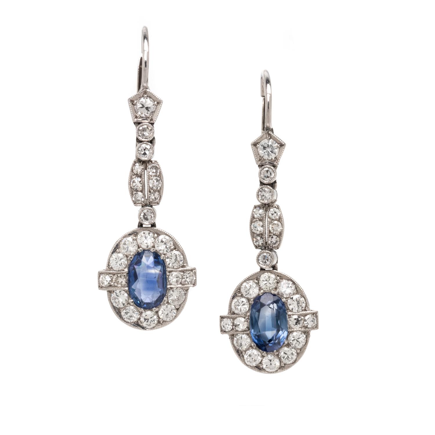 SAPPHIRE AND DIAMOND EARRINGS