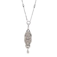AUDEMARS PIGUET, ART DECO, DIAMOND AND SAPPHIRE PENDANT WATCH