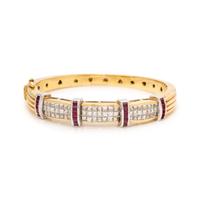DIAMOND AND RUBY BANGLE BRACELET