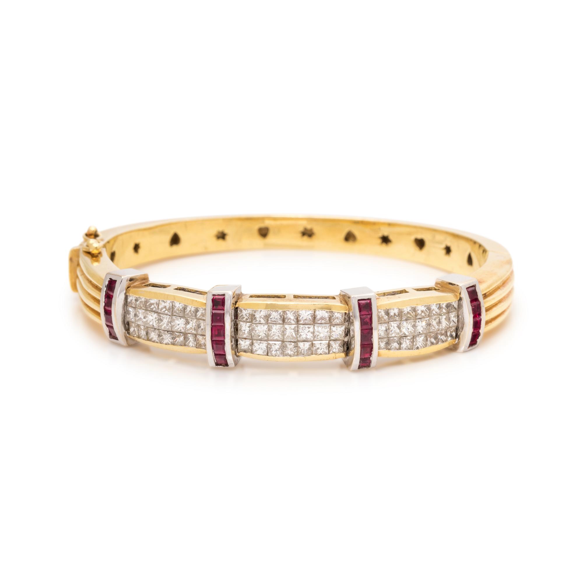 DIAMOND AND RUBY BANGLE BRACELET