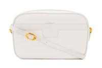 A Gucci White Monogram Canvas Handbag, 10" x 6.5" x 3"; Strap drop: 19".