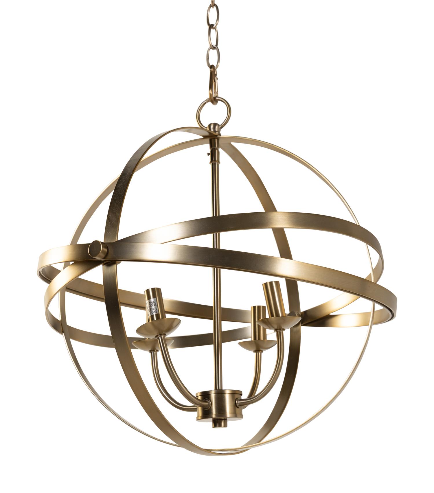 A Contemporary Brass Four-Light Pendant Lamp