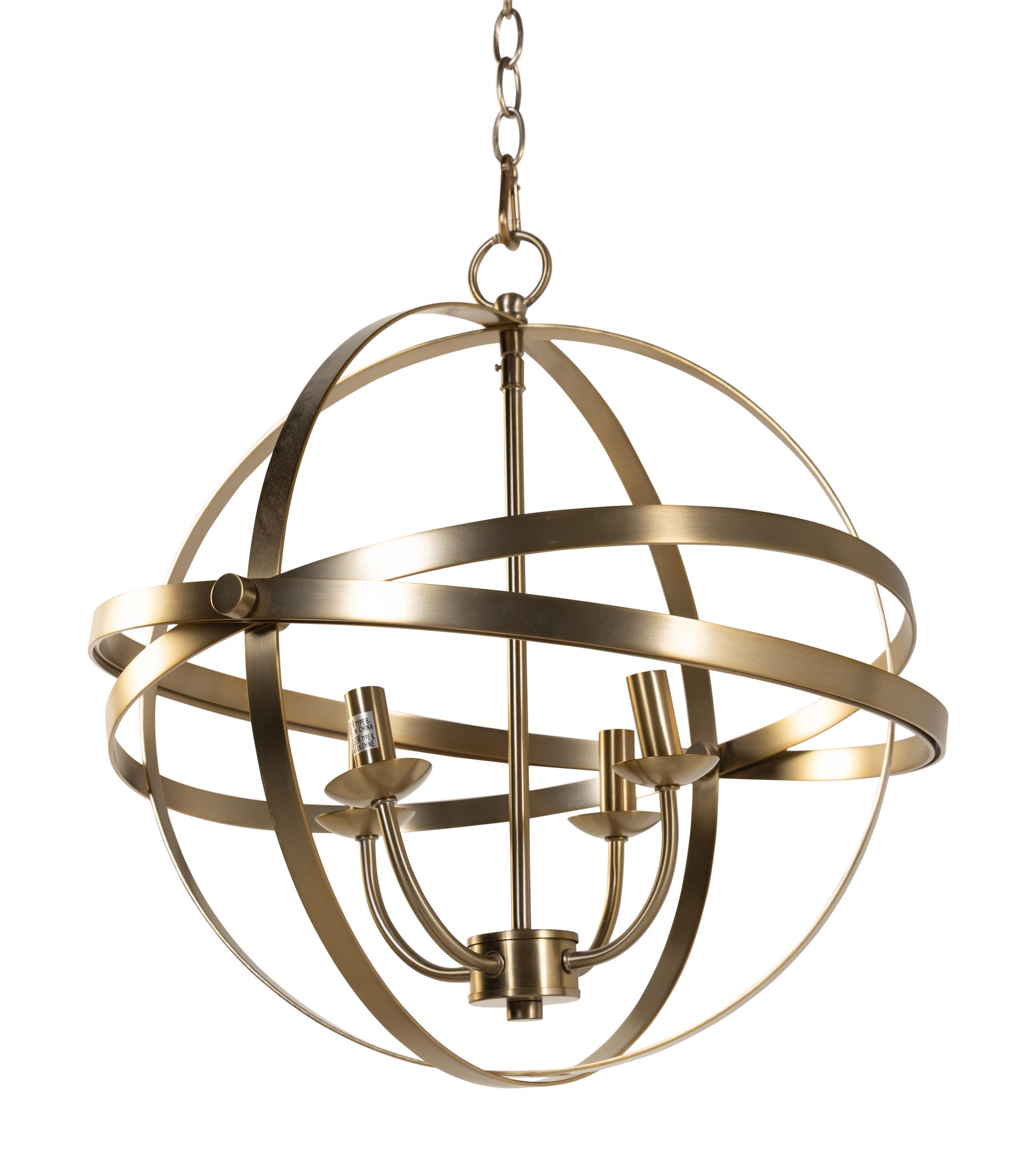 A Contemporary Brass Four-Light Pendant Lamp