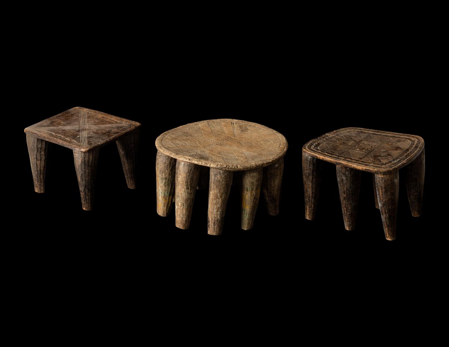 Three Nupe Wood Stools