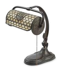 A Handel Slag Glass Desk Lamp or Piano Lamp
