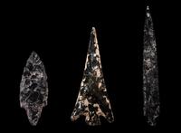 Three Mesoamerican Obsidian Arrowheads