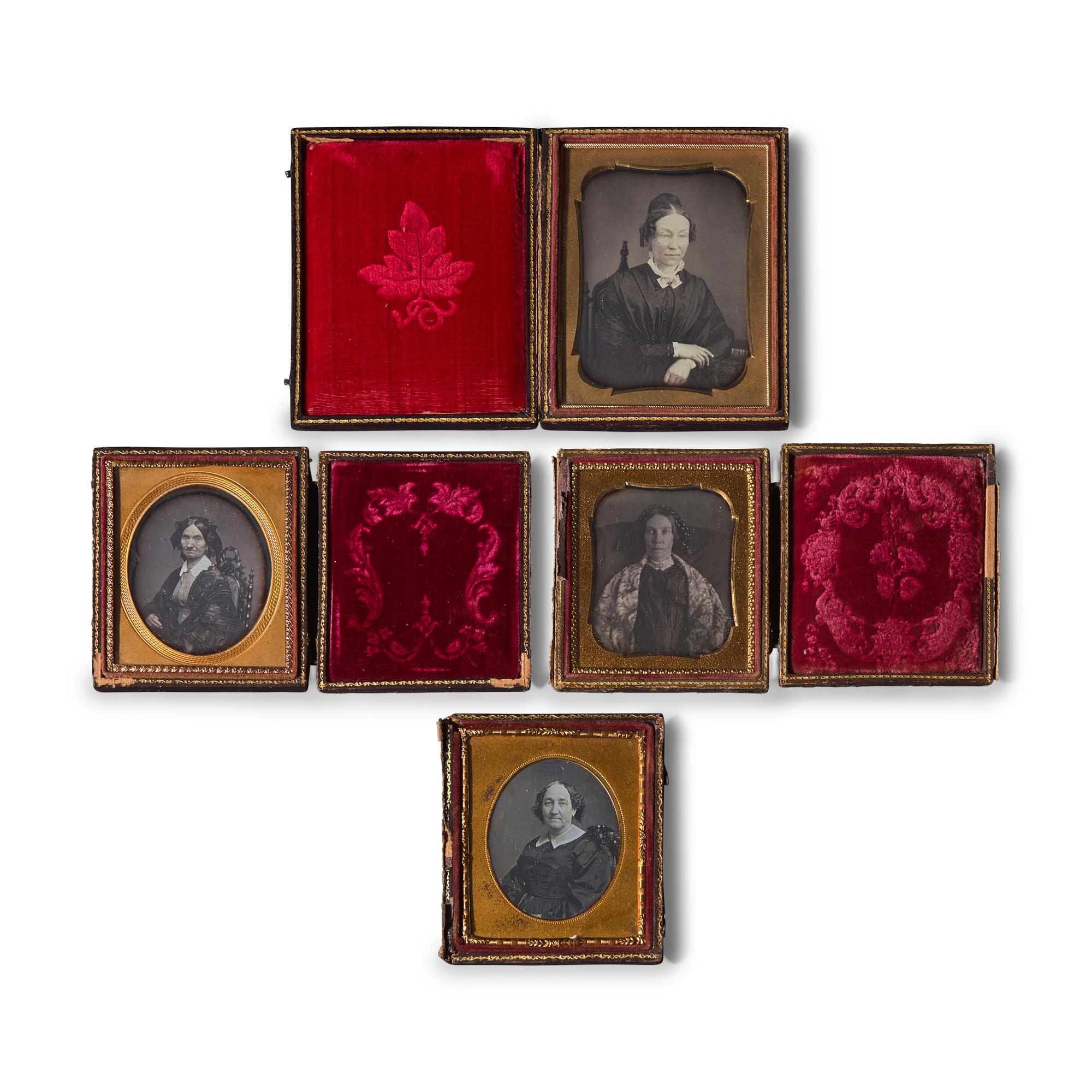 [Early Photography] Group of 22 Quarter and Sixth Plate Daguerreotypes Women