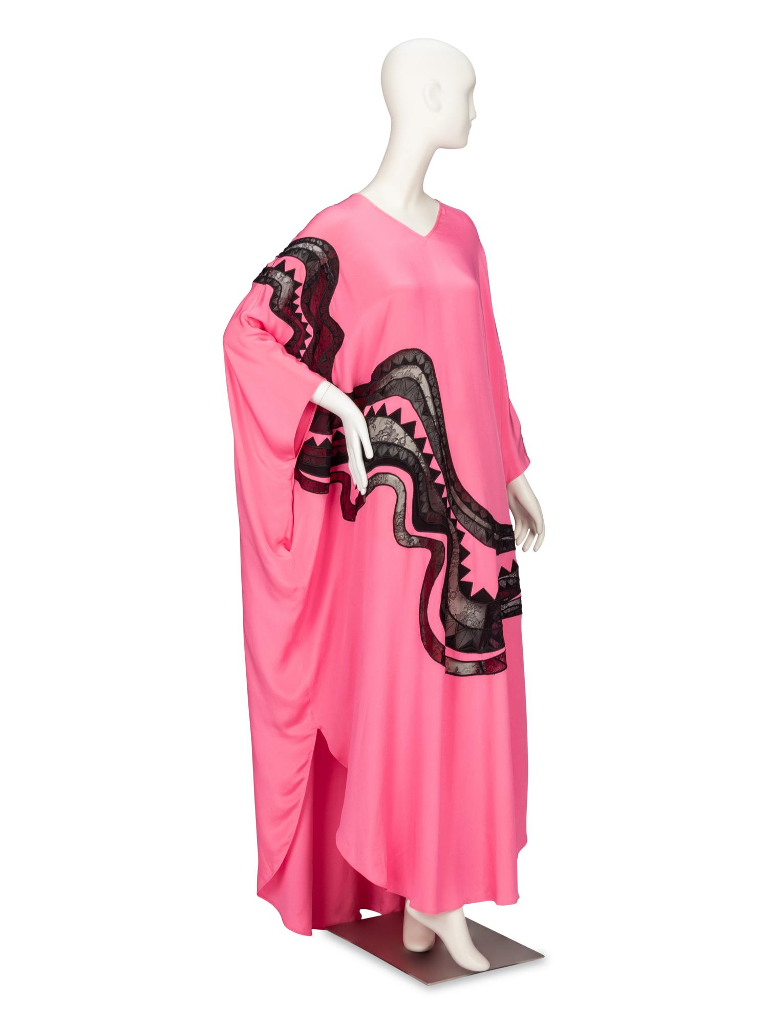 Emilio Pucci, Lace-Embellished Pink Silk Kaftan