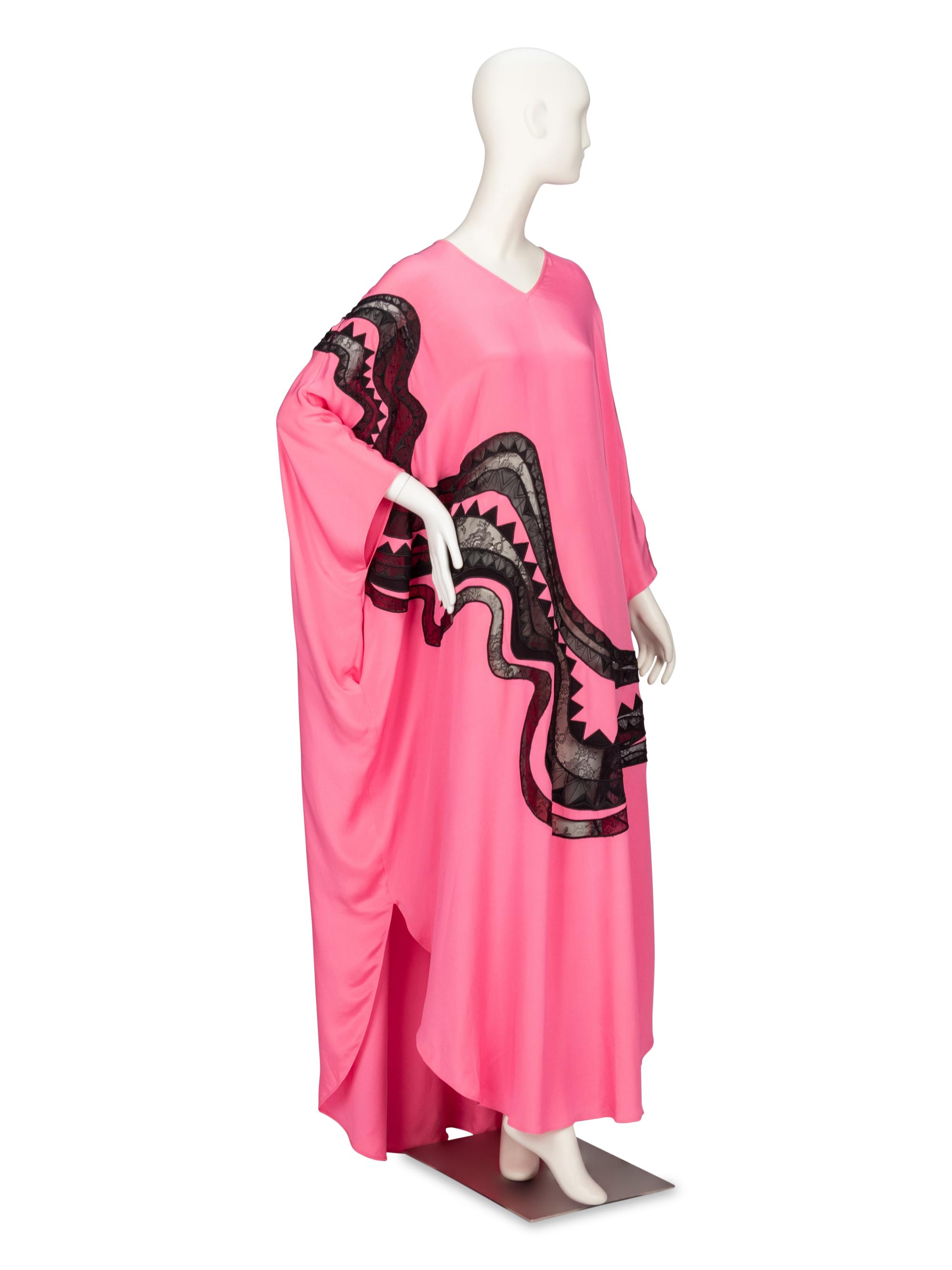 Emilio Pucci, Lace-Embellished Pink Silk Kaftan