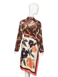 DRIES VAN NOTEN, BELTED PRINTED ROBE