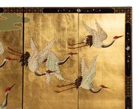A Japanese Four-Panel Laquered Wall Screen