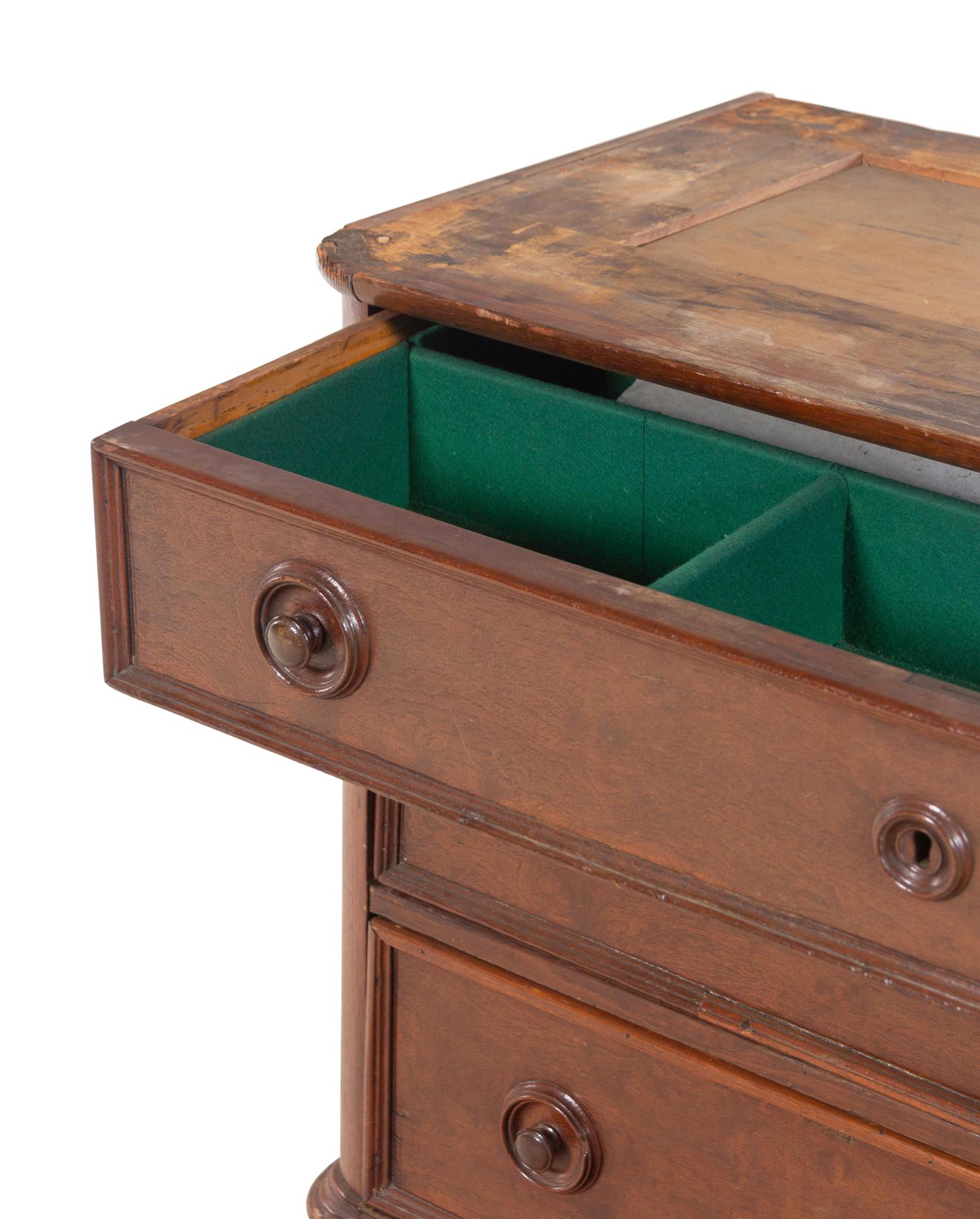 A Classical Mahogany Three-Drawer Commode