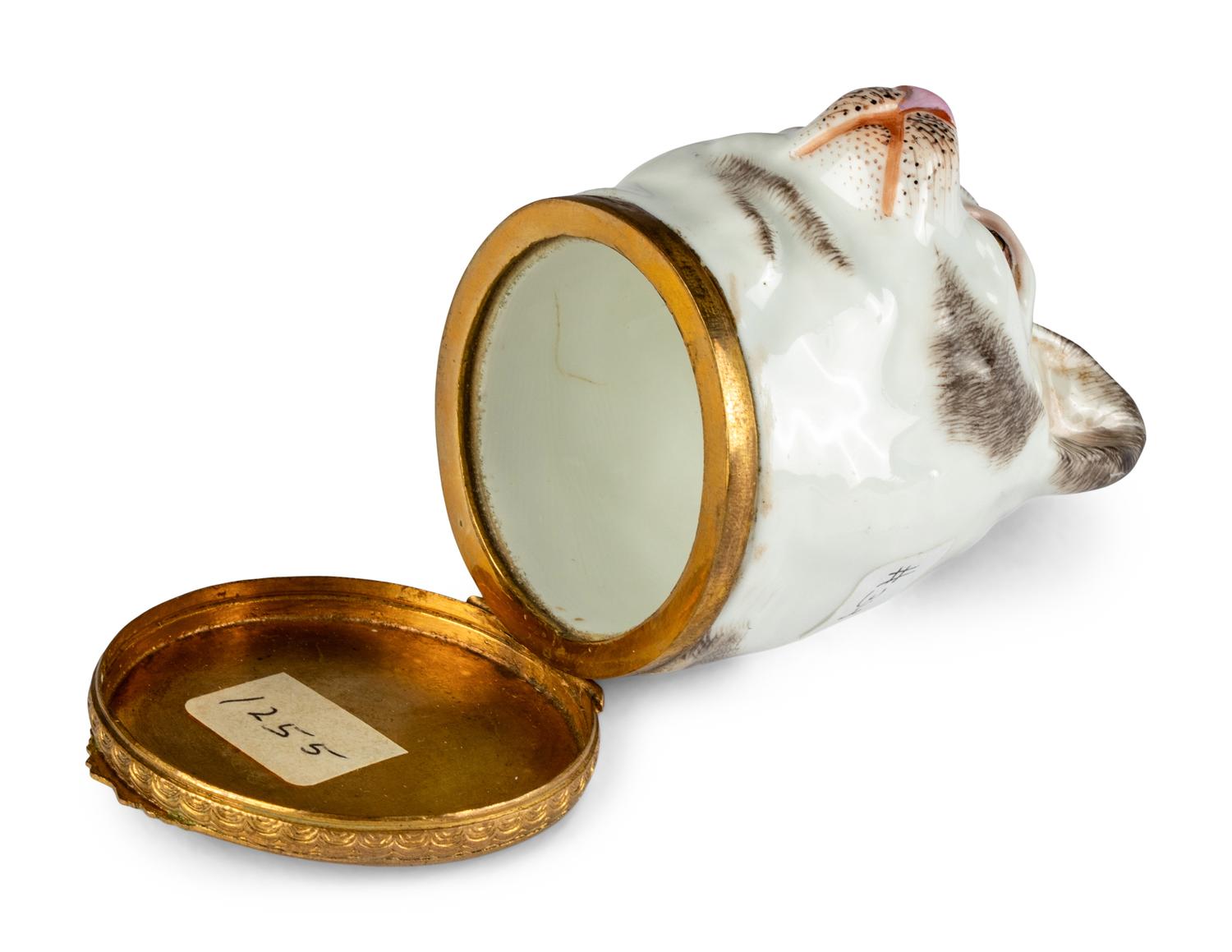 A Meissen Porcelain and Gilt-Metal Mounted Snuff Box
