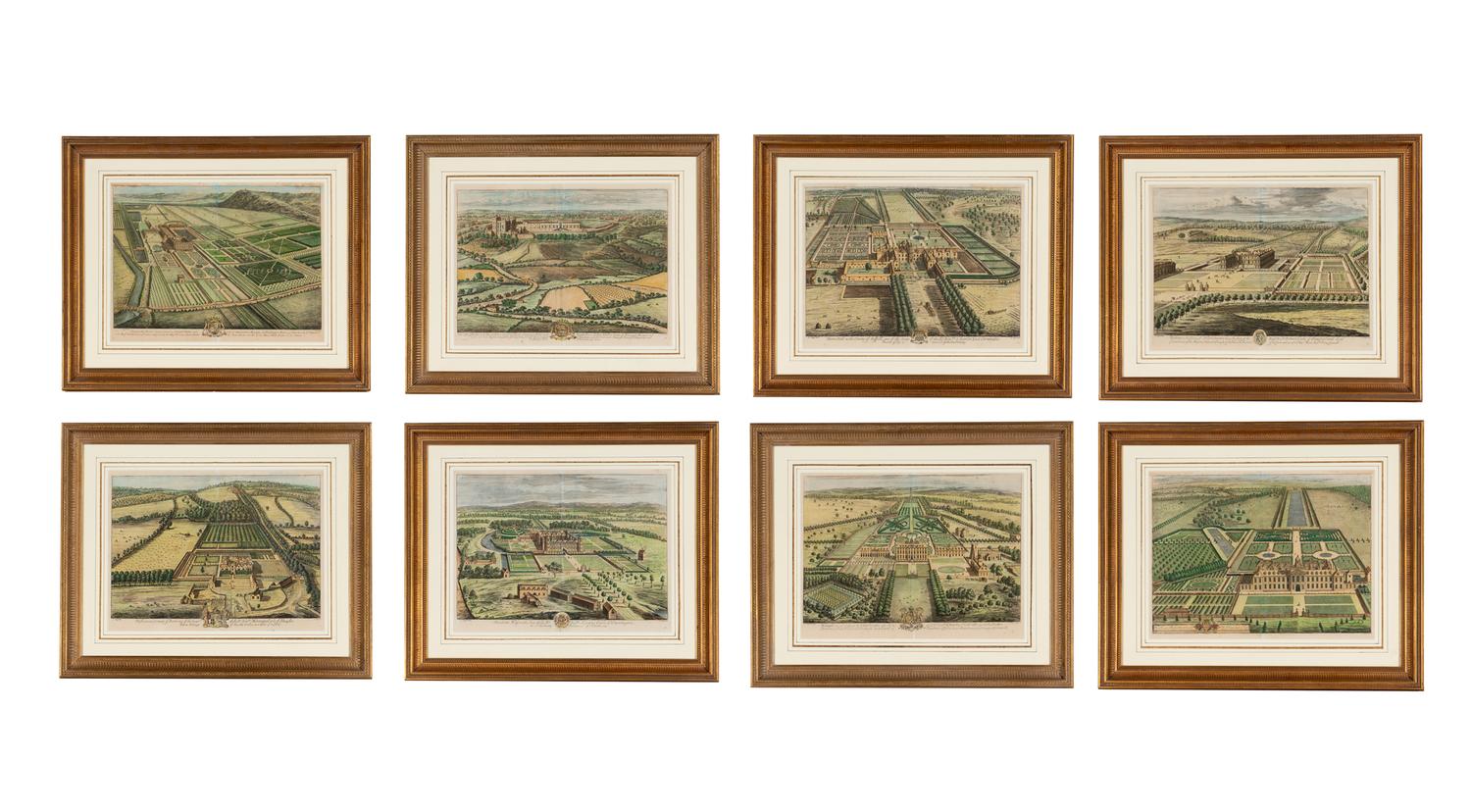 A Set of Eight Hand-Colored Engravings