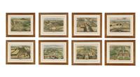 A Set of Eight Hand-Colored Engravings