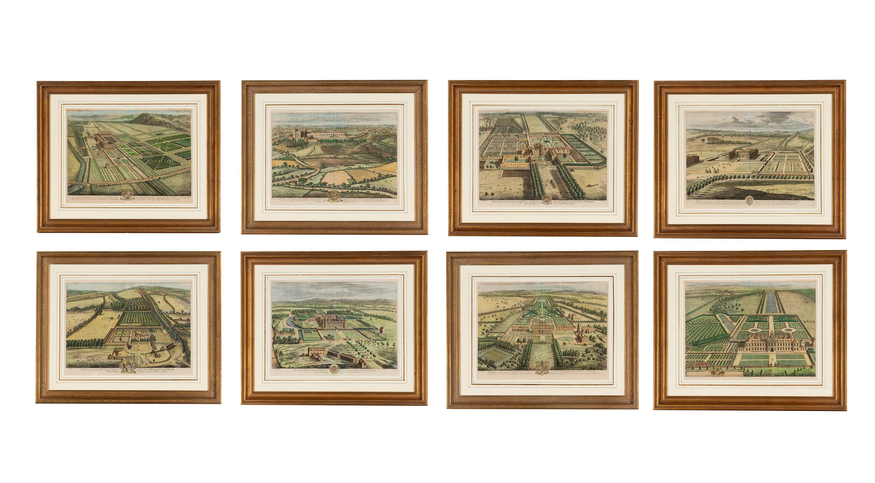 A Set of Eight Hand-Colored Engravings