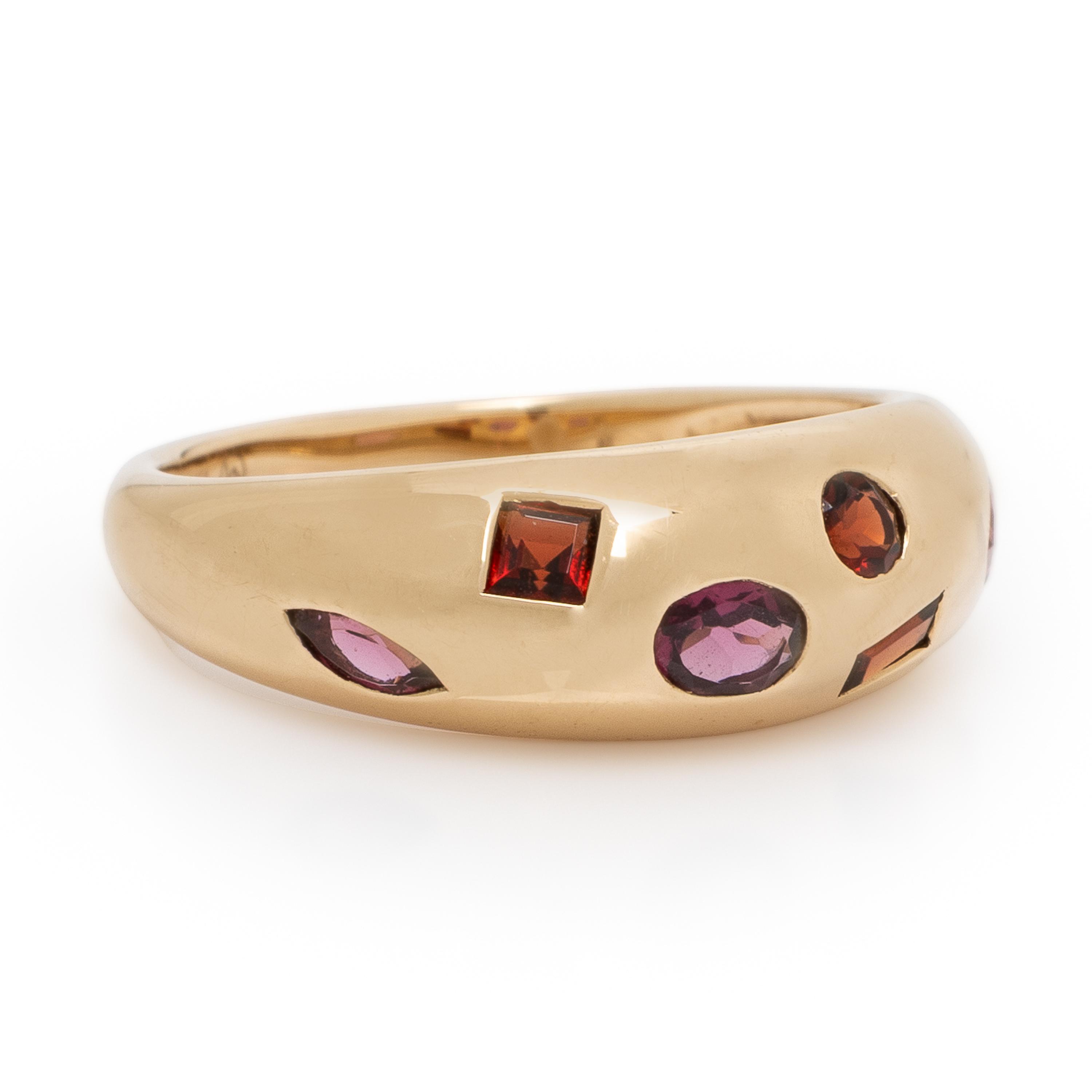 Mejuri, 'Mosaic Dome', Yellow Gold and Garnet Ring