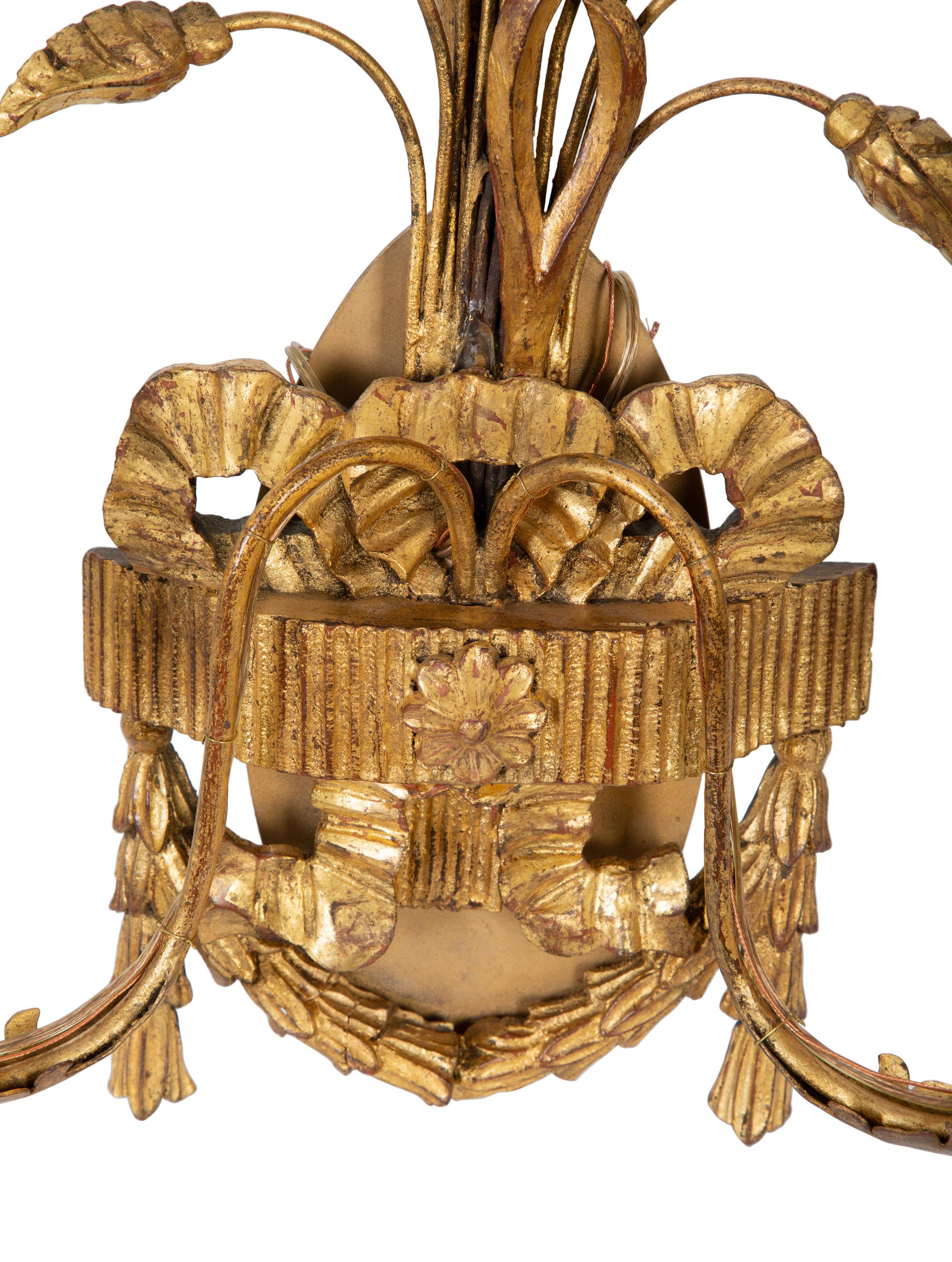 A Pair of Regency Giltwood Two-Light Sconces — 20TH CENTURY