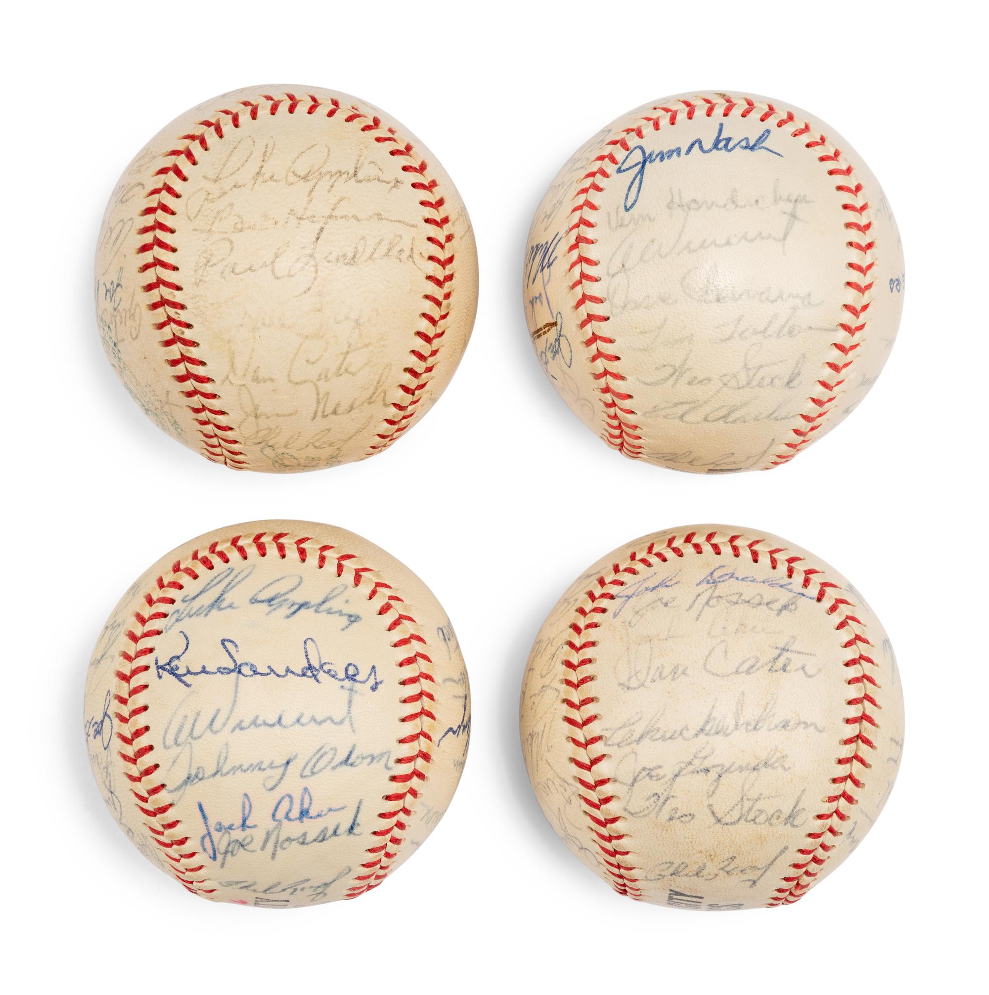 A Group of Four 1966 Kansas City Athletics Team Signed Autograph Baseballs