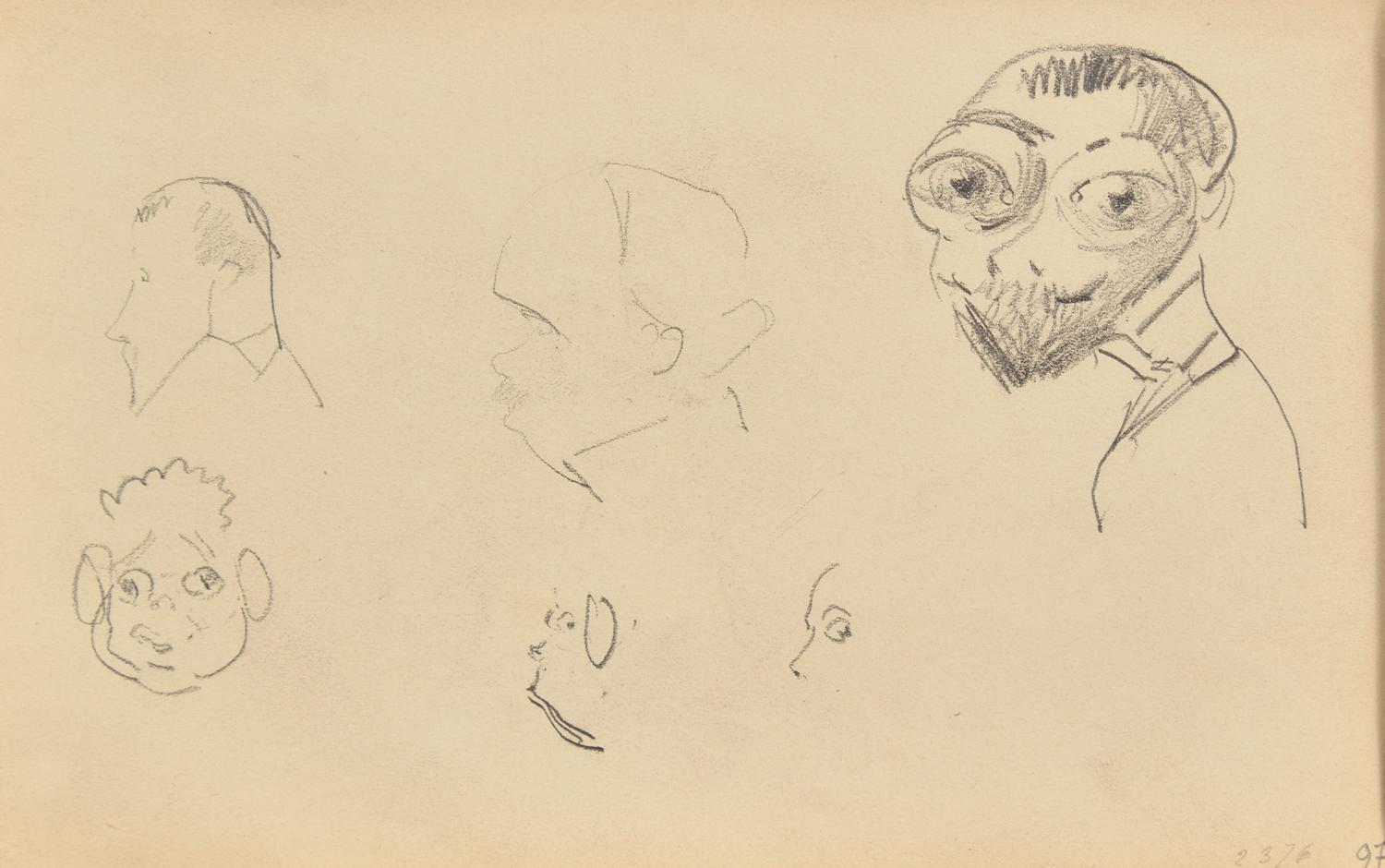 Croquis à Charge (A Double-Sided Work) , circa 1881