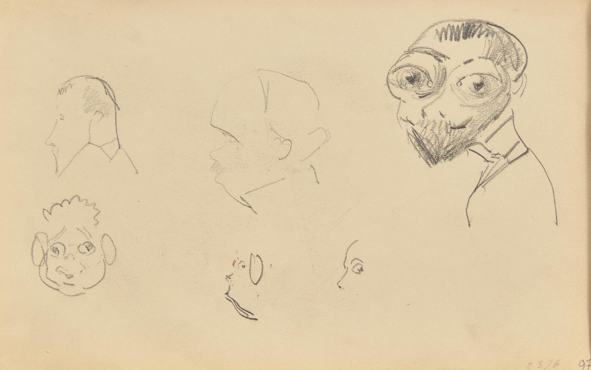 Croquis à Charge (A Double-Sided Work) , circa 1881