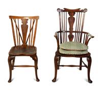 A Set of Eight English Carved Oak Windsor Dining Chairs — 18TH/19TH CENTURY