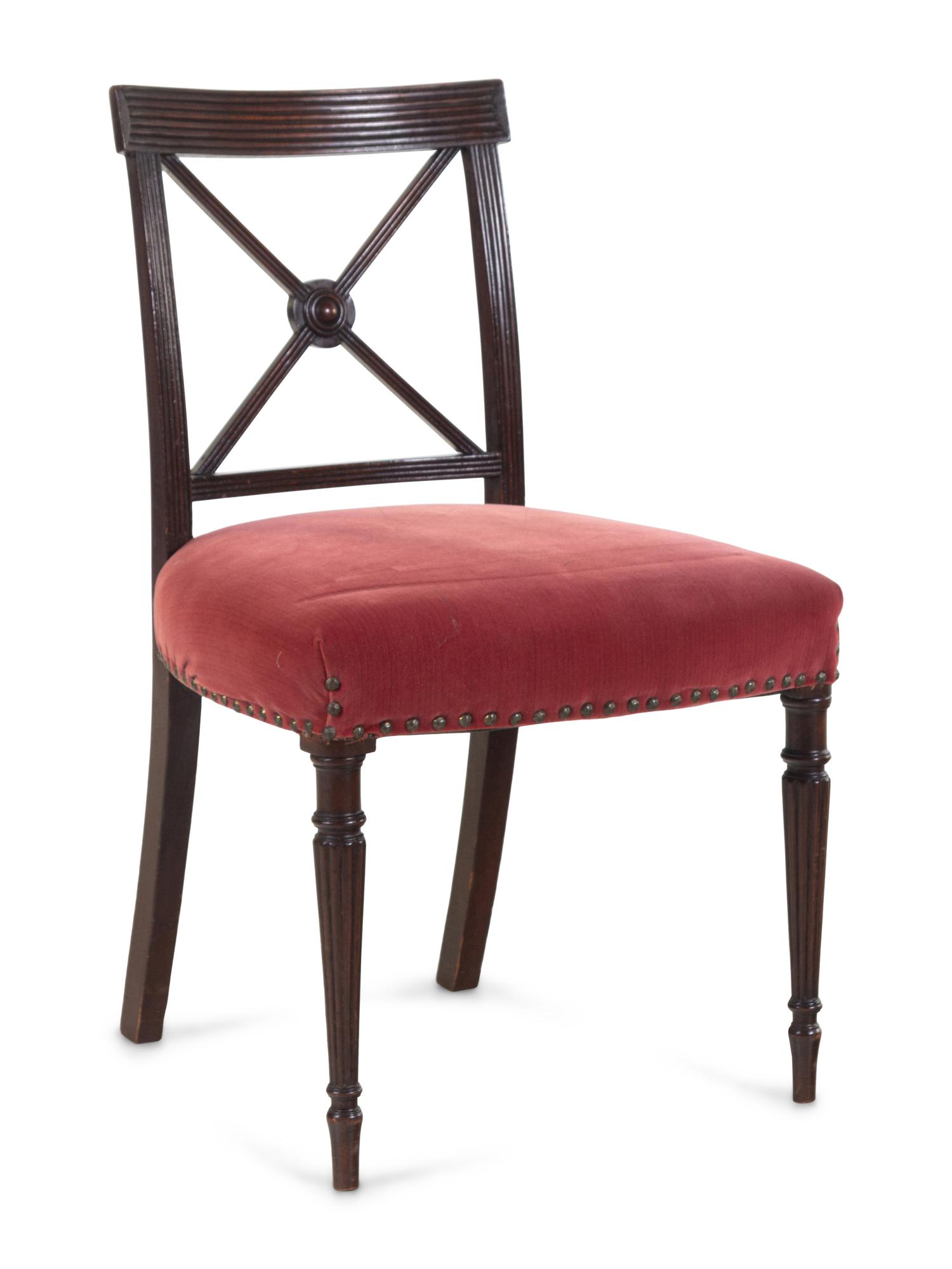 A Set of Five Regency Mahogany Side Chairs