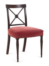 A Set of Five Regency Mahogany Side Chairs
