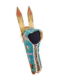 Kiowa Beaded Full-Size Cradle, with American Flags