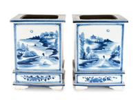 Eight Blue and White Ceramic Articles