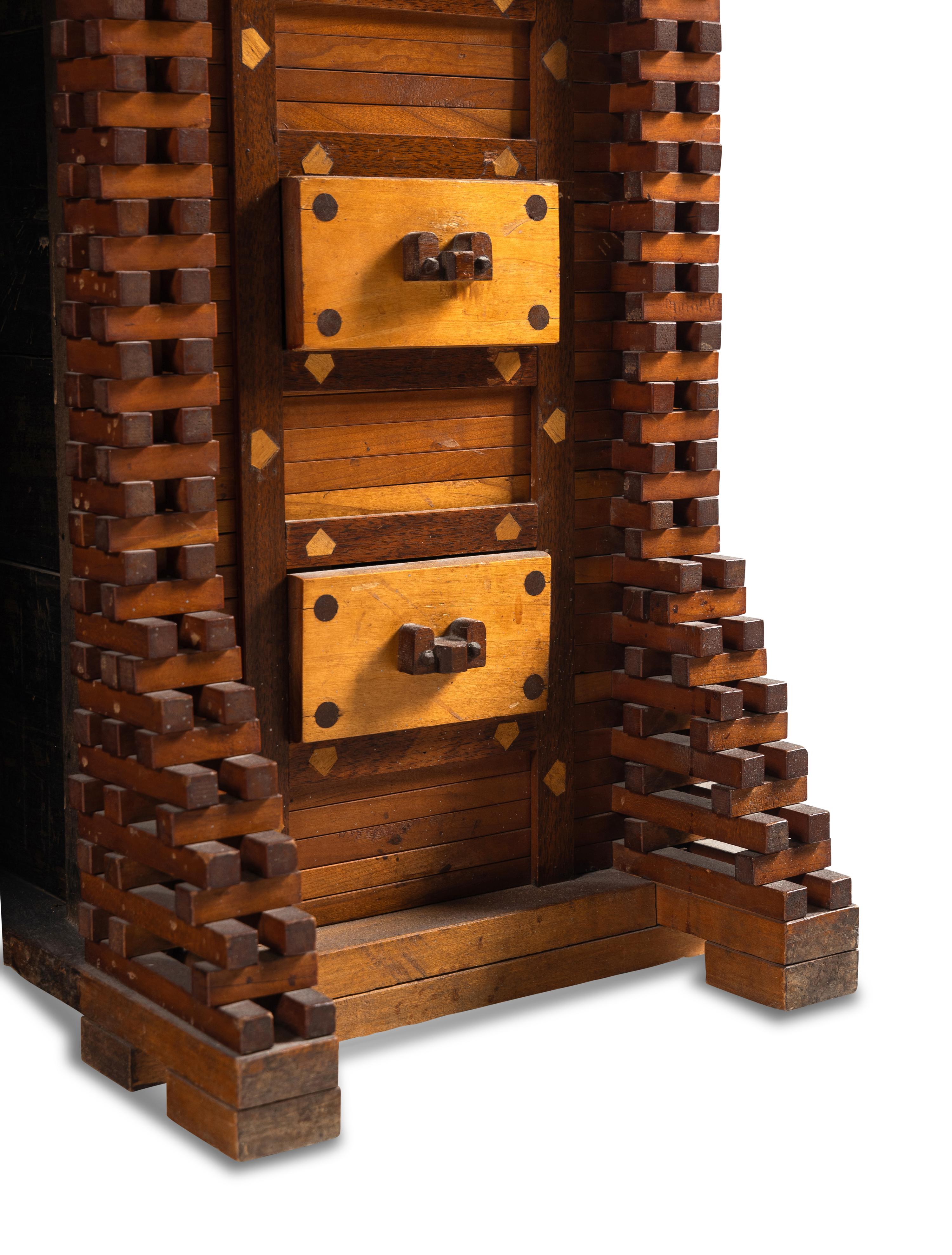 A Cherry and Maple Folk Art Desk