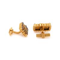 MULTIGEM AND DIAMOND CUFFLINKS