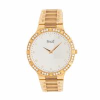 PIAGET, 'DANCER' 18K YELLOW GOLD WATCH WITH DIAMOND BEZEL AND INDICES