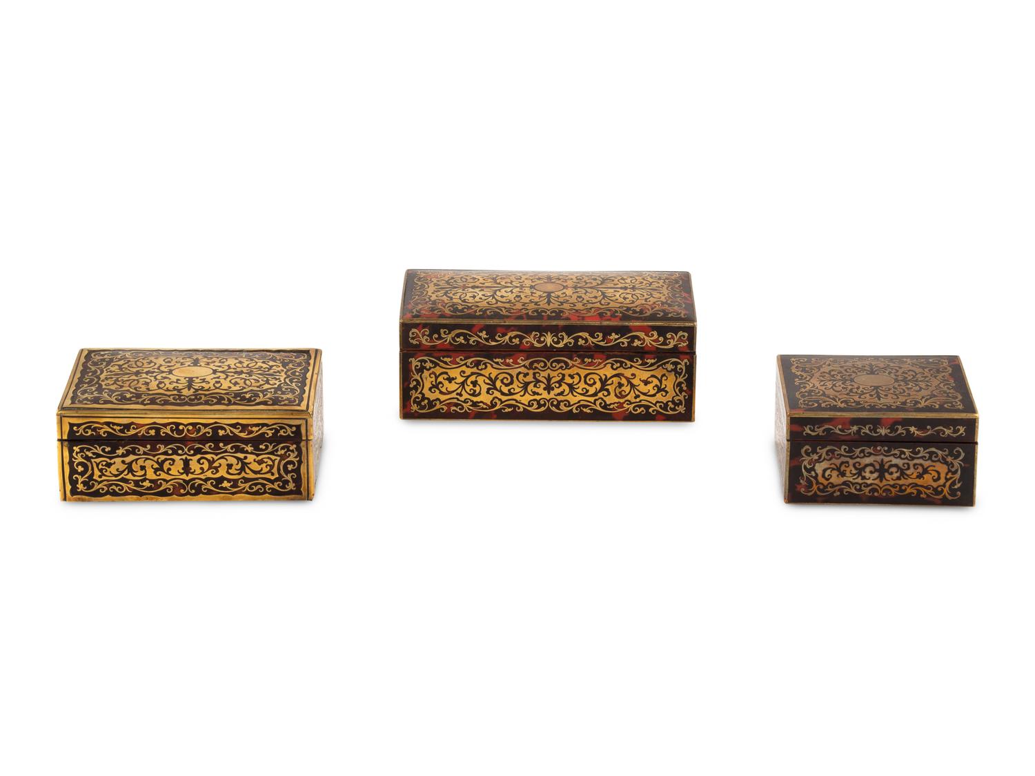 Three Boulle Marquetry Table Caskets