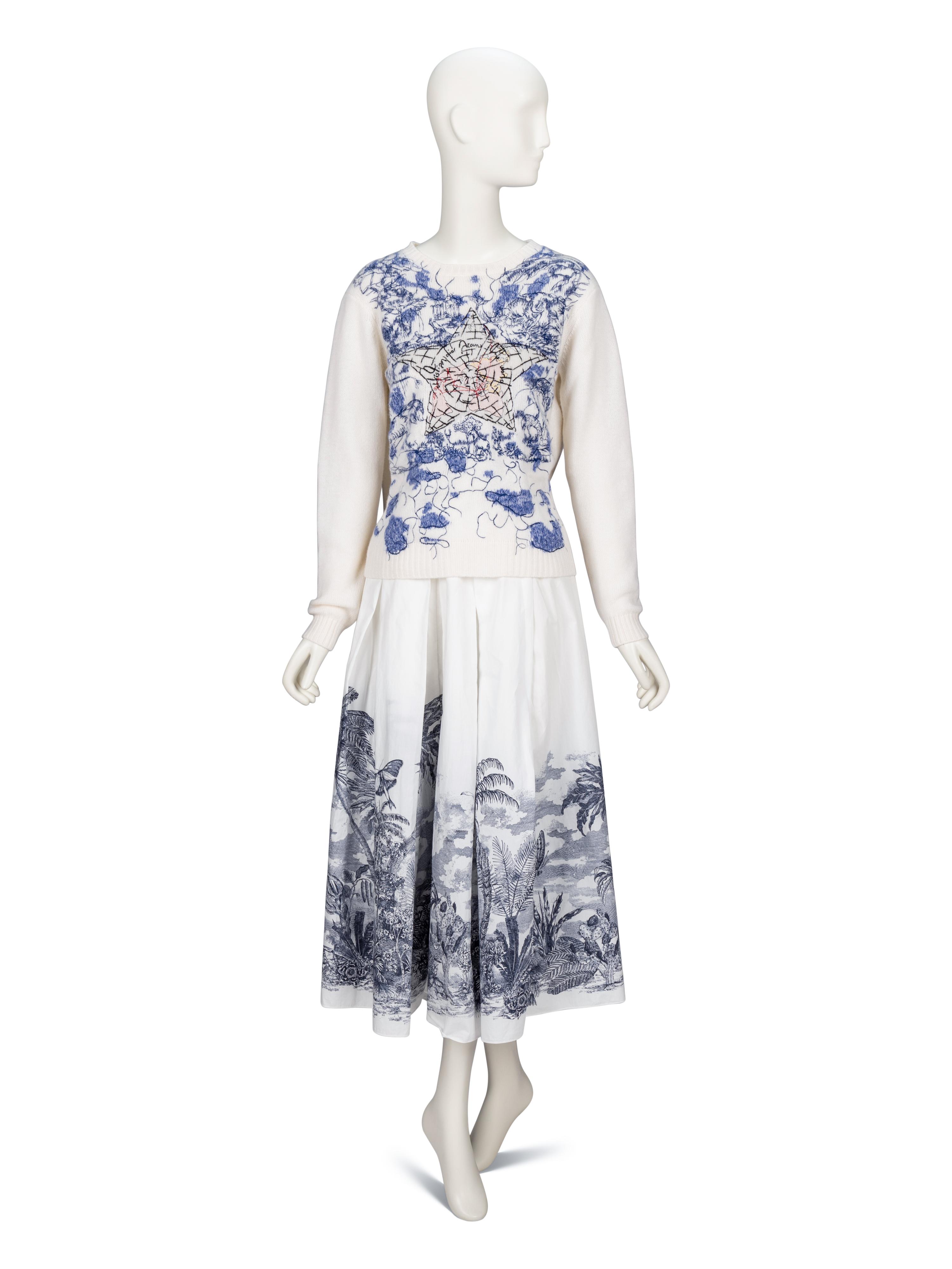 Christian Dior, Embroidered Sweater & Printed Skirt