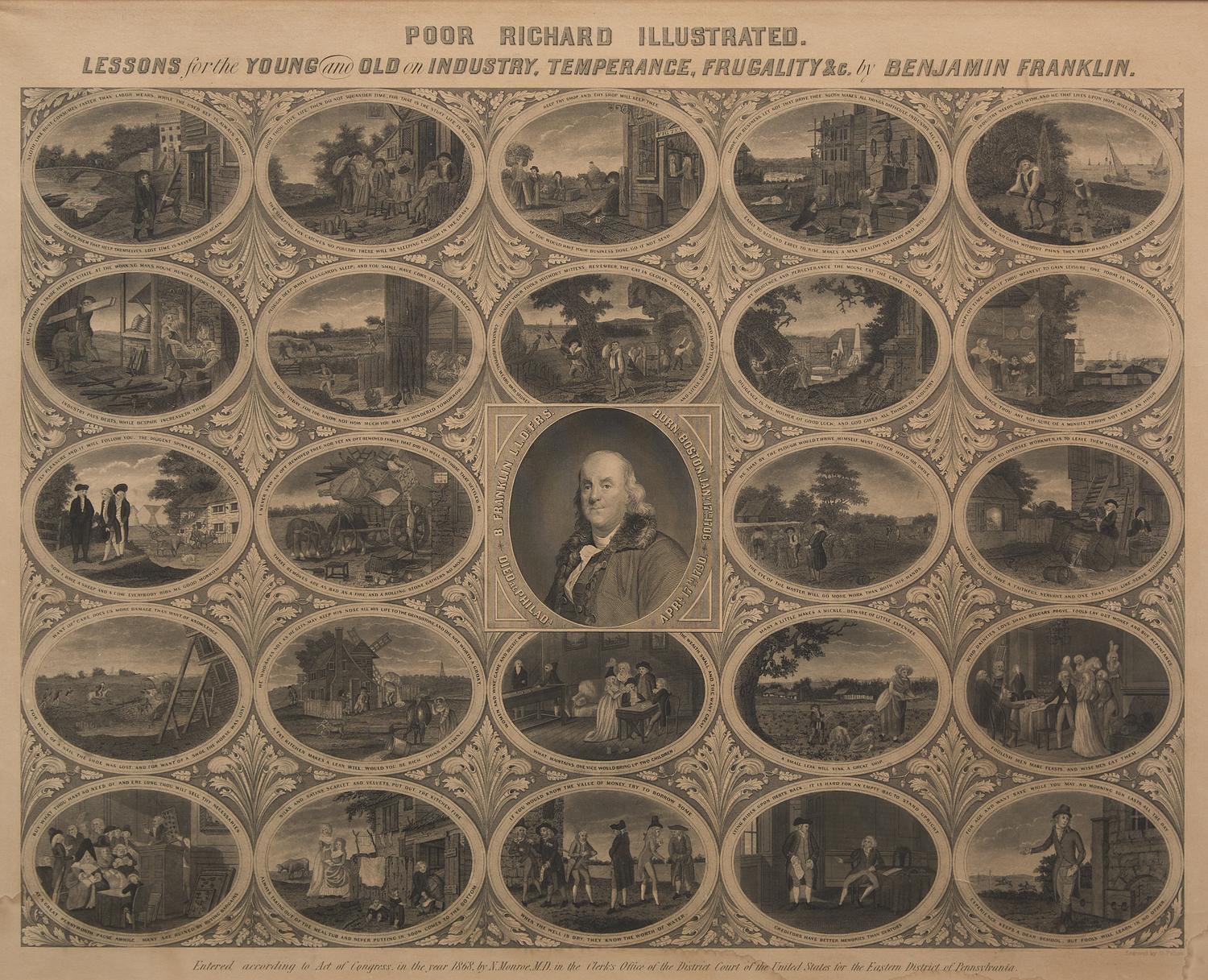 [Franklin, Benjamin] Poor Richard Illustrated. Lessons for the Young and Old on Industry, Temperance, Frugality &c. by Benjamin Franklin