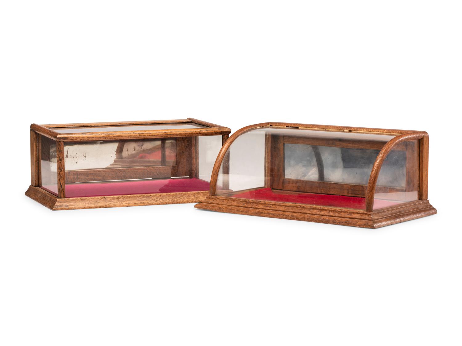Two Wooden Frame Display Cases