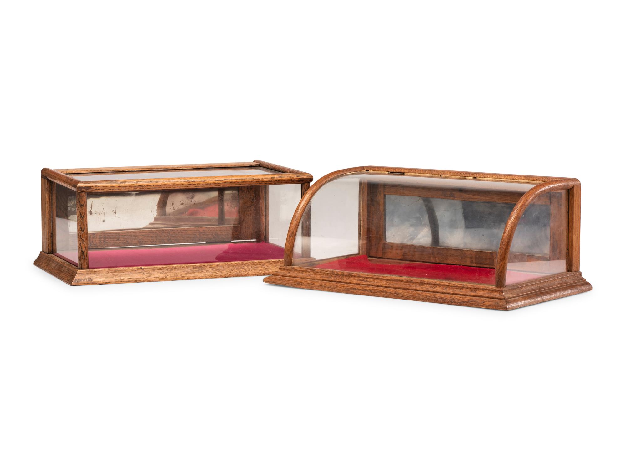 Two Wooden Frame Display Cases